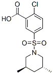 trans-2-chloro-5-[(3,5-dimethylpiperidin-1-yl)sulphonyl]benzoic acid Struktur