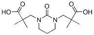 dihydro-alpha,alpha,alpha',alpha'-tetramethyl-2-oxo-2H,4H-pyrimidine-1,3-dipropionic acid Struktur