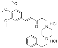 Penten-3-one, 5-(4-phenethylpiperazinyl)-1-(3,4,5-trimethoxyphenyl)-,  dihydrochloride Struktur