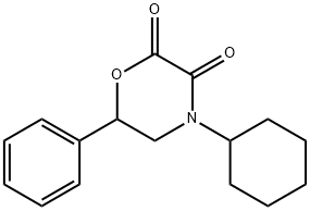 4-Cyclohexyl-6-phenyl-2,3-morpholinedione Struktur