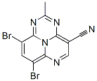 7,9-Dibromo-2-methyl-1,3,6,9b-tetraazaphenalene-4-carbonitrile Struktur