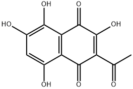 2-Acetyl-3,5,6,8-tetrahydroxy-1,4-naphthoquinone Struktur