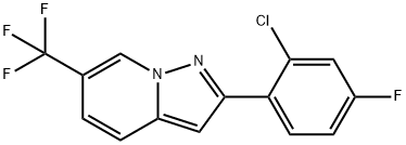 2-(2-CHLORO-4-FLUOROPHENYL)-6-(TRIFLUOROMETHYL)PYRAZOLO[1,5-A]PYRIDINE Struktur