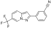 3-(6-(TRIFLUOROMETHYL)PYRAZOLO[1,5-A]PYRIDIN-2-YL)BENZONITRILE Struktur