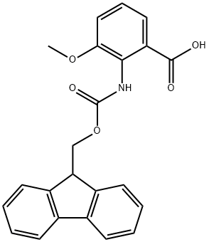 Benzoic acid, 2-[[(9H-fluoren-9-ylmethoxy)carbonyl]amino]-3-methoxy- (9CI) Struktur