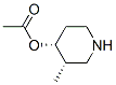 4-Piperidinol,3-methyl-,acetate(ester),(3S,4R)-(9CI) Struktur