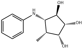 1,2,3-Cyclopentanetriol, 4-methyl-5-(phenylamino)-, (1R,2R,3R,4R,5S)- (9CI) Struktur