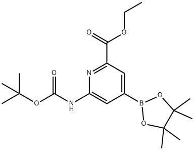 2-N-BOC-AMINO-6-ETHOXYCARBONYLPYRIDINE-4-BORONIC ACID PINACOL ESTER Struktur