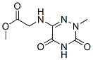 Glycine, N-(2,3,4,5-tetrahydro-2-methyl-3,5-dioxo-1,2,4-triazin-6-yl)-, methyl ester (9CI) Struktur