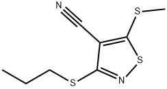 5-(Methylthio)-3-(propylthio)-4-isothiazolecarbonitrile Struktur