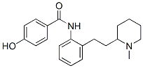 4-hydroxy-N-[2-[2-(1-methyl-2-piperidyl)ethyl]phenyl]benzamide Struktur