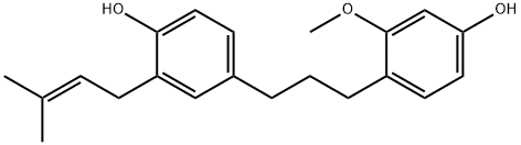 1-(4-Hydroxy-2-Methoxyphenyl)
-3-(4-hydroxy-3-prenylphenyl)propane Struktur