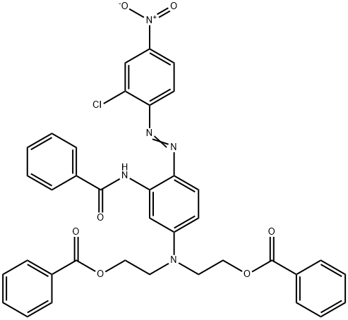 2-[[3-benzamido-4-(2-chloro-4-nitro-phenyl)diazenyl-phenyl]-(2-benzoyloxyethyl)amino]ethyl benzoate Struktur