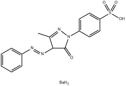 barium bis[p-[4,5-dihydro-3-methyl-5-oxo-4-(phenylazo)-1H-pyrazol-1-yl]benzenesulphonate] Struktur