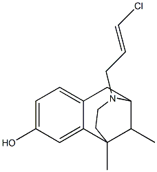 3-chlorallyl-2'-hydroxy-5,9-dimethyl-6,7-benzomorphan Struktur