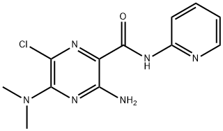 3-AMINO-6-CHLORO-5-DIMETHYLAMINO-N-2-PYRIDINYLPYRAZINECARBOXAMIDE HYDROCHLORIDE Struktur