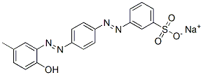 3-[[4-[(2-Hydroxy-5-methylphenyl)azo]phenyl]azo]benzenesulfonic acid sodium salt Struktur