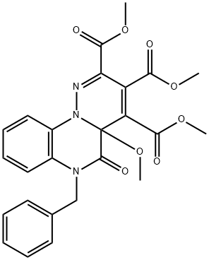 6-Benzyl-5,6-dihydro-4a-methoxy-5-oxo-4aH-pyridazino[1,6-a]quinoxaline-2,3,4-tricarboxylic acid trimethyl ester Struktur