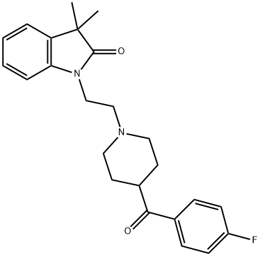 2H-Indol-2-one, 1-[2-[4-(4-fluorobenzoyl)-1-piperidinyl]ethyl]-1,3-dihydro-3,3-diMethyl- Struktur