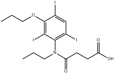 3-[[N-(3-Propoxy-2,4,6-triiodophenyl)-N-propylamino]carbonyl]propionic acid Struktur