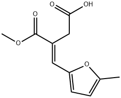 (E)-3-(Methoxycarbonyl)-4-(5-methylfuran-2-yl)but-3-enoic acid Struktur