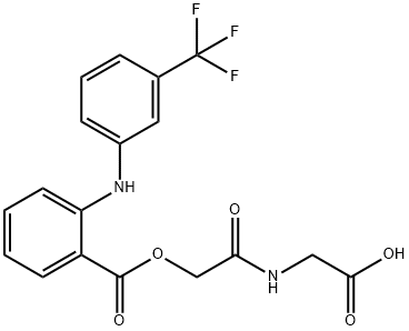 2-((Carboxymethyl)amino)-2-oxoethyl 2-((3-(trifluoromethyl)phenyl)amin o)benzoate Struktur