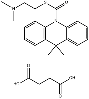 10(9H)-Acridinecarbothioic acid, 9,9-dimethyl-, S-(2-(dimethylamino)et hyl) ester, butanedioate (1:1) Struktur