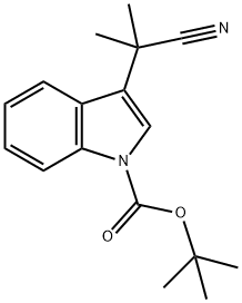 1H-Indole-1-carboxylic acid, 3-(1-cyano-1-methylethyl)-, 1,1-dimethylethyl ester Struktur