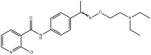 4'-(2-Chloronicotinoylamino)acetophenone O-(2-diethylaminoethyl)oxime Struktur