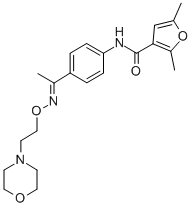 4'-[(2,5-Dimethylfuran-3-yl)carbonylamino]acetophenone O-(2-morpholinoethyl)oxime Struktur