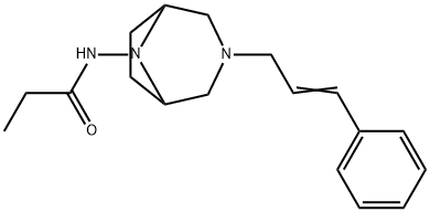 3,8-Diazabicyclo(3.2.1)octane, 3-(3-phenylallyl)-8-propionylamino- Struktur