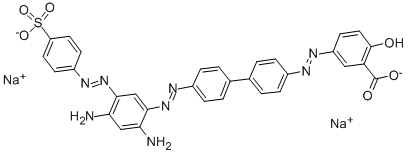 Dinatrium-5-[[4'-[[2,4-diamino-5-[(4-sulfophenyl)azo]phenyl]azo][1,1'-biphenyl]-4-yl]azo]salicylat