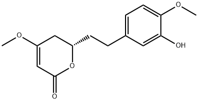 (6S)-4-Methoxy-6α-(3-hydroxy-4-methoxyphenethyl)-5,6-dihydro-2H-pyran-2-one Struktur