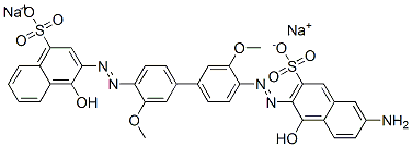 Dinatrium-3-[[4'-[[6-amino-1-hydroxy-3-sulfonato-2-naphthyl]azo]-3,3'-dimethoxy[1,1'-biphenyl]-4-yl]azo]-4-hydroxynaphthalin-1-sulfonat