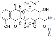 5,11-Epoxynaphthacene-3-carboxamide, 5a-chloro-1-(dimethylamino)-1,4,4a,5,5a,6,11,11a,12,12a-decahydro-2,4a,5,7,12-pentahydroxy-11-methyl-4,6-dioxo-, monohydrochloride, [1S-(1alpha,4alpha,5beta,5aalpha,11beta,11aalpha,12alpha,12aalpha)]- Struktur