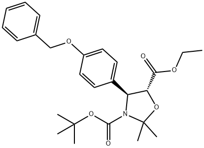 (4S,5R)-2,2-DiMethyl-4-[4-(phenylMethoxy)phenyl]-N-DiMethylethoxycarbonyl-3,5-oxazolidinecarboxylic Acid Ethyl Ester Struktur