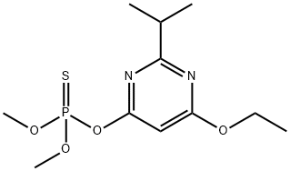 Thiophosphoric acid O,O-dimethyl O-(6-ethoxy-2-isopropylpyrimidin-4-yl) ester Struktur