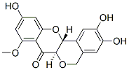 (6aR,12aR)-6a,12a-Dihydro-2,3,10-trihydroxy-8-methoxy[2]benzopyrano[4,3-b][1]benzopyran-7(5H)-one Struktur