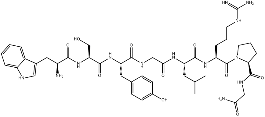 H-TRP-SER-TYR-GLY-LEU-ARG-PRO-GLY-NH2 Struktur