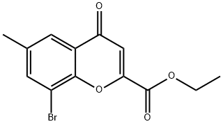 ethyl 8-bromo-6-methyl-4-oxo-chromene-2-carboxylate Struktur