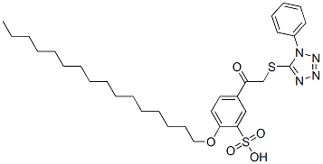 2-(hexadecyloxy)-5-[[(1-phenyl-1H-tetrazol-5-yl)thio]acetyl]benzenesulphonic acid Struktur