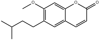 7-Methoxy-6-(3-methylbutyl)-2H-1-benzopyran-2-one Struktur