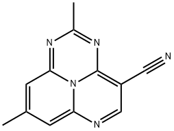 2,8-Dimethyl-1,3,6,9b-tetraazaphenalene-4-carbonitrile Struktur