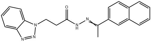 3-(1H-1,2,3-benzotriazol-1-yl)-N'-[1-(2-naphthyl)ethylidene]propanohydrazide Struktur