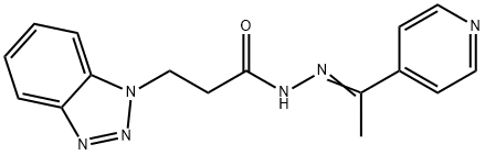 3-(1H-1,2,3-benzotriazol-1-yl)-N'-[1-(4-pyridinyl)ethylidene]propanohydrazide Struktur