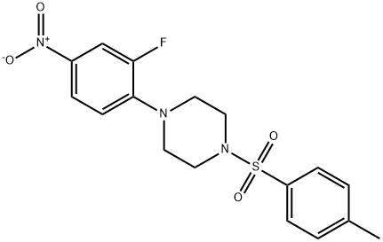 1-(2-fluoro-4-nitrophenyl)-4-[(4-methylphenyl)sulfonyl]piperazine Struktur