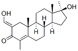 17beta-hydroxy-2-(hydroxymethylene)-4,17-dimethylandrost-4-en-3-one Struktur