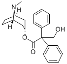 1-alpha-H,5-alpha-H-Tropan-3-alpha-ol, 2,2-diphenyl-3-hydroxypropionat e Struktur