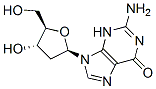 2-amino-9-[(2R,4S,5R)-4-hydroxy-5-(hydroxymethyl)oxolan-2-yl]-3H-purin-6-one Struktur