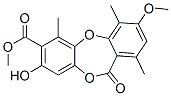 8-Hydroxy-3-methoxy-1,4,6-trimethyl-11-oxo-11H-dibenzo[b,e][1,4]dioxepin-7-carboxylic acid methyl ester Struktur